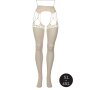 Shredded Suspender Pantyhose Beige - Queen Size