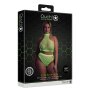 Shots Ouch! UV-Neon CropTank top and briefs with high waist plus size green