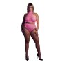 Shots Ouch! UV-Neon CropTank top and briefs with high waist plus size pink