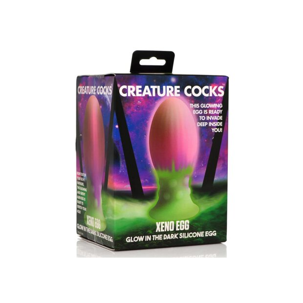 Xeno Egg Glow in the Dark Silicone Egg Pink 13,3 cm
