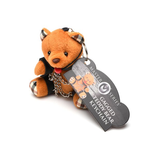 Gagged Teddy Bear Keychain Brown