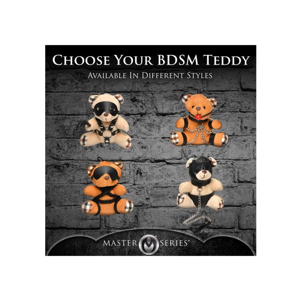 Gagged Teddy Bear Keychain Brown