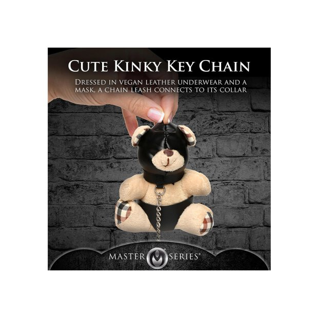 Hooded Teddy Bear Keychain Tan