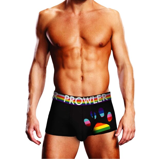Prowler Boxershorts mit Pfoten Emblem in Regenbogenfarben schwarz M