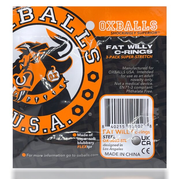 Oxballs Fat Willy 3er-Pack Penis/-Hodenringe Orange