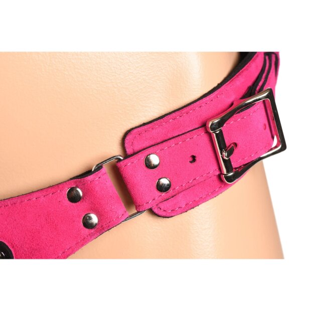 XR Brands Girdle Deluxe Leather Corset Harness pink