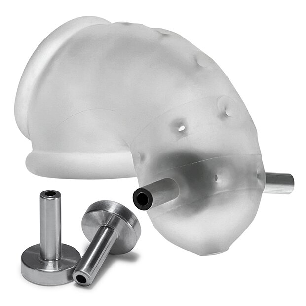 Oxballs Airlock Electro Air-Lite Vented Chastity Clear Ice