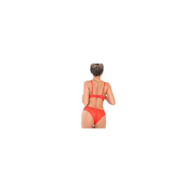 Lace string with straps Red L/XL