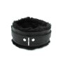 Fluffy Inside Black Leather Collar