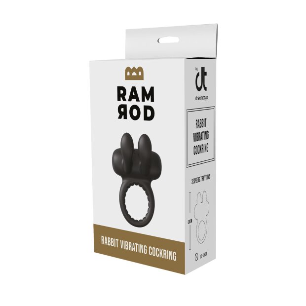 Ramrod Rabbit Vibrating Cockring Black
