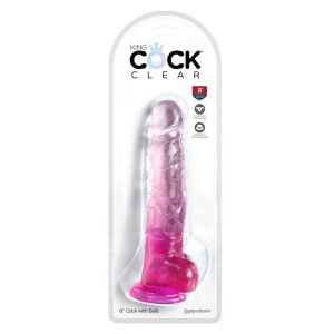 KingCockClear 8 w balls Pink 22,2 cm