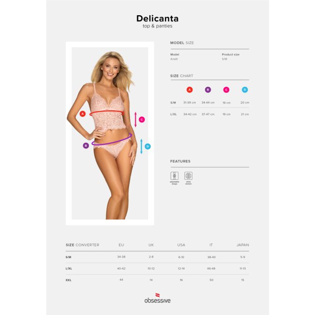 Obsessive Delicanta top & panties pink