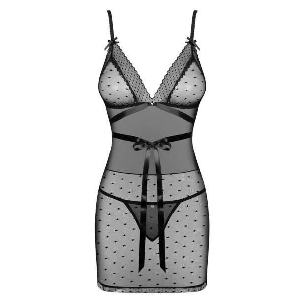 Obsessive Bowessa chemise & thong black