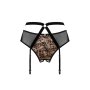Obsessive Allunes crotchless garter belt black-leo Size Plus