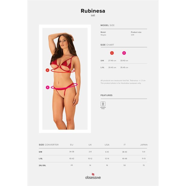 Obsessive Rubinesa 2pcs set red