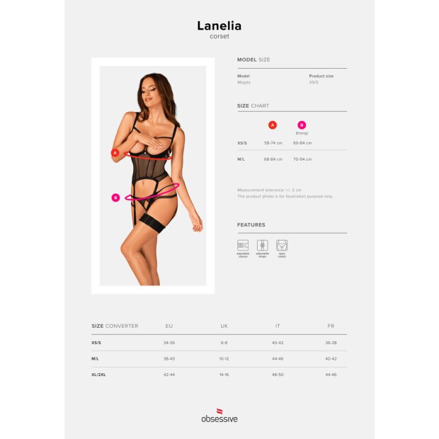 Obsessive Lanelia corset & thong with open cups black