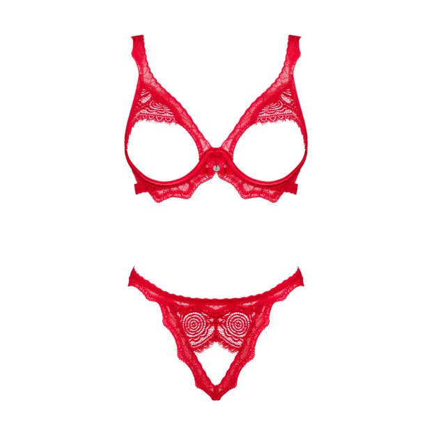 Obsessive Bergamore 2pcs set with open cups red