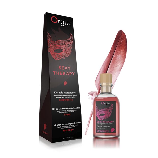 Orgie Massageöl küssbar für Oralsex Erdbeergeschmack 100 ml