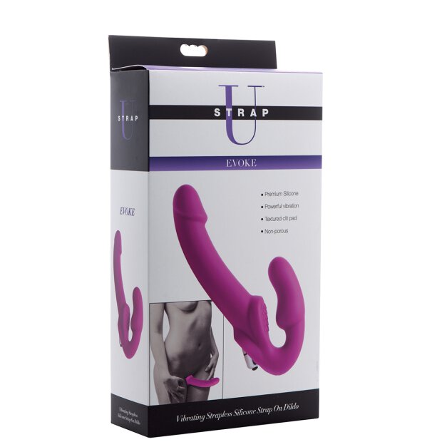 XR Brands Evoke Vibrating Strap On lila