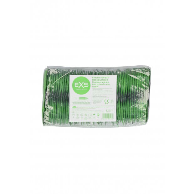 EXS Ribbed, Dotted and Flared - Condoms - 100 Pieces