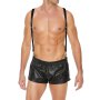 Shots split leather suspenders for men black