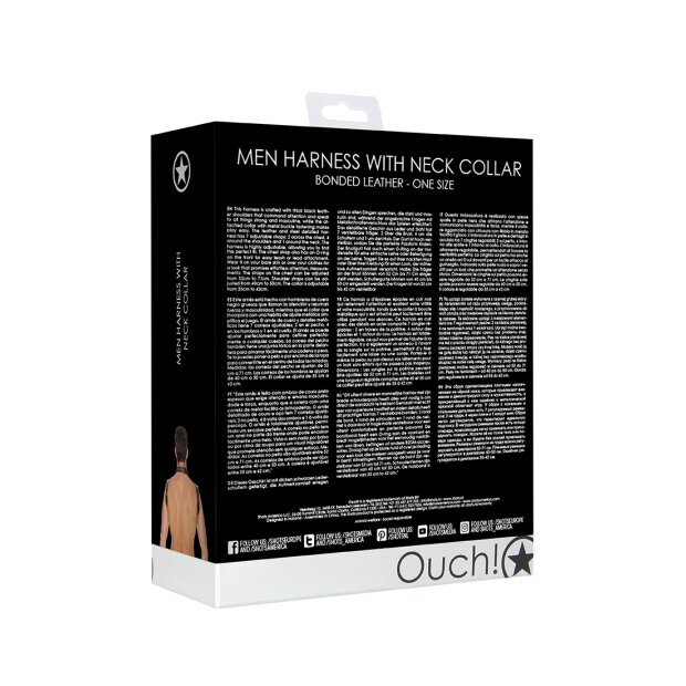 Shots harnais pour homme avec collier noir taille unique