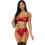 Forplay Just a Peek Lingerie Set red L