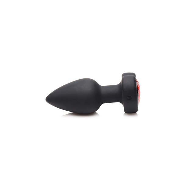 Booty Sparks Silikon Anal Plug klein schwarz mit rosa Stein