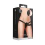 Shots Ribbed Silicone Strap-On Dildo Black