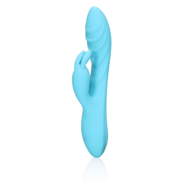 Loveline gerippter ultra softer Silikon Rabbit Vibrator gletscherblau