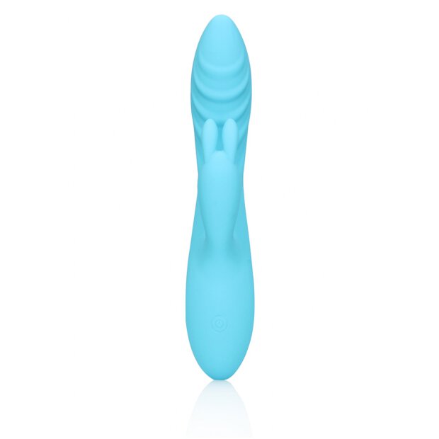 Loveline gerippter ultra softer Silikon Rabbit Vibrator gletscherblau