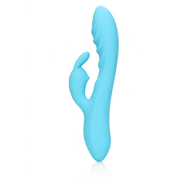 Loveline gerippter ultra softer Silikon Rabbit Vibrator gletscherblau