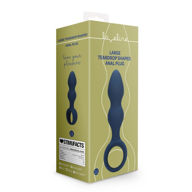 Loveline Analplug in Tropfenform blau 3,8 cm