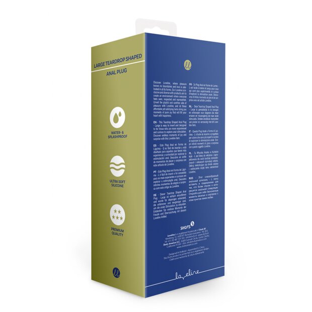 Loveline Analplug in Tropfenform blau 3,8 cm