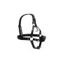 Shots head harness with breathable ball gag and nose hook black