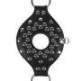 Shots head harness with open mouth gag and stopper black