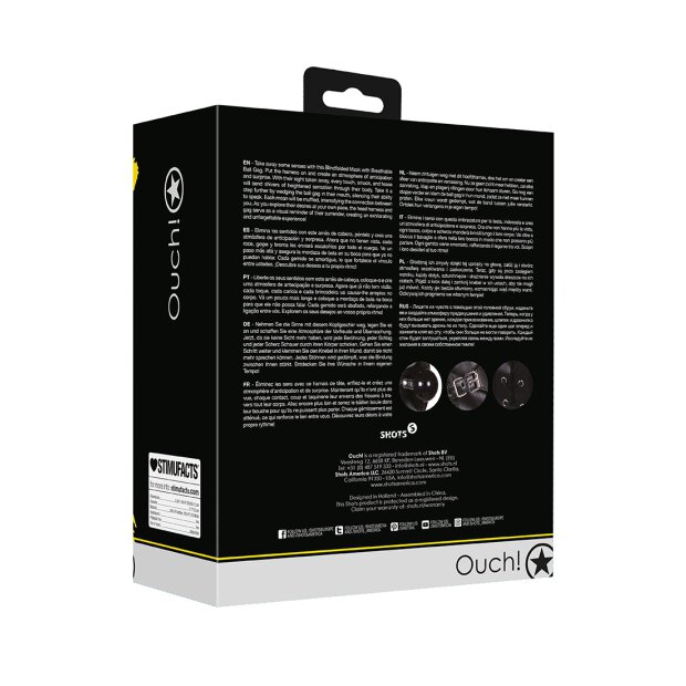 Shots mask with blindfold and breathable ball gag black