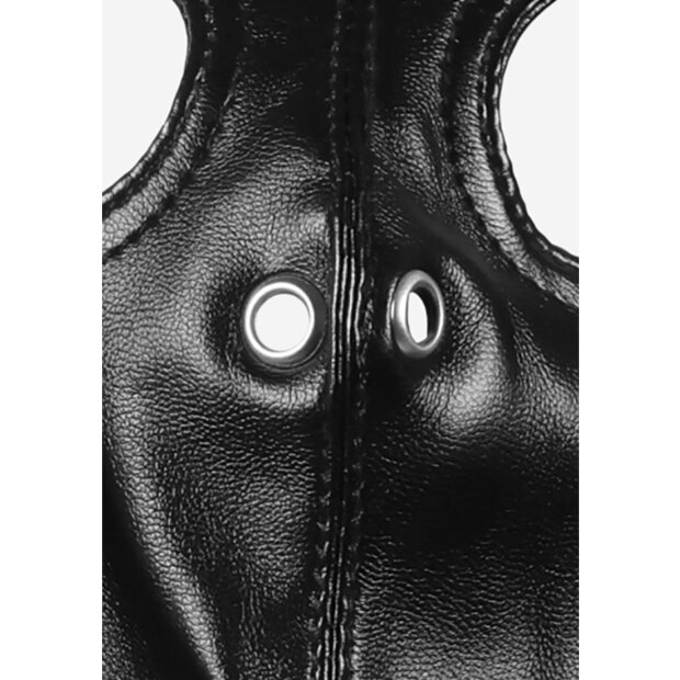 Shots Bondage mask with zipper black