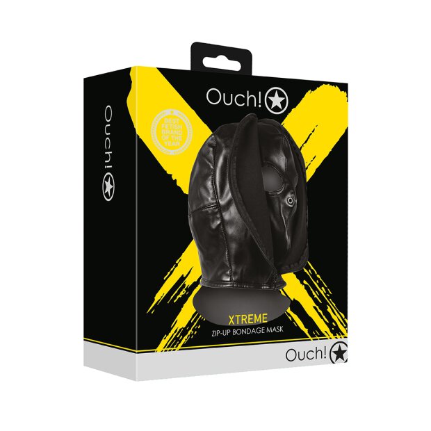 Shots Bondage mask with zipper black