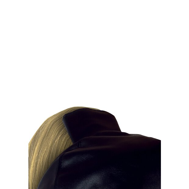 Shots leather mask with blonde ponytail black