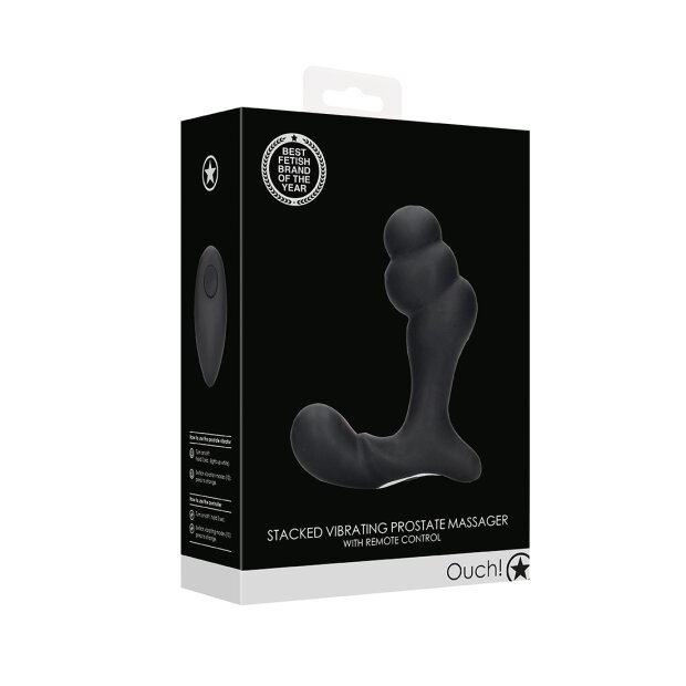 Shots Vibro Masseur de prostate avec télécommande Noir