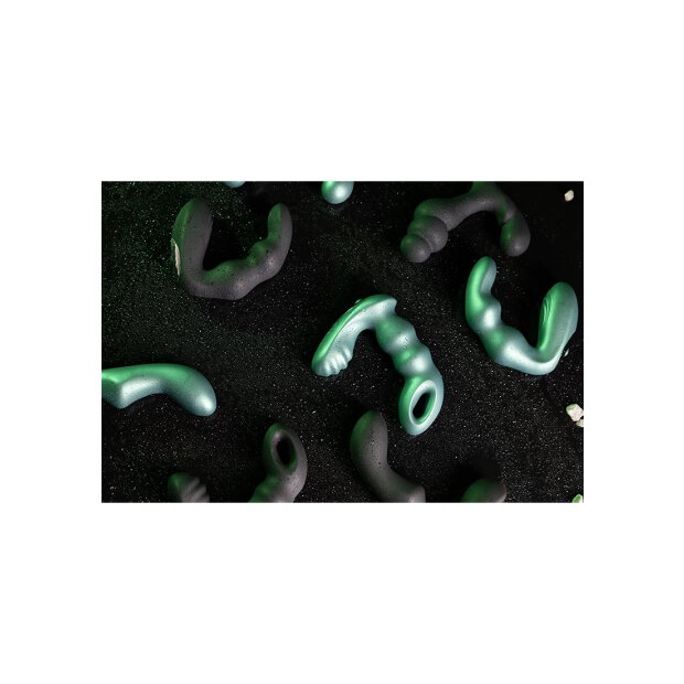 Shots Vibro Masseur de prostate avec télécommande Vert métallisé