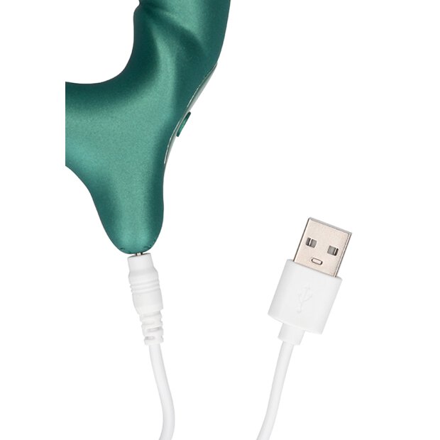 Shots Vibro Masseur de prostate avec télécommande Vert métallisé