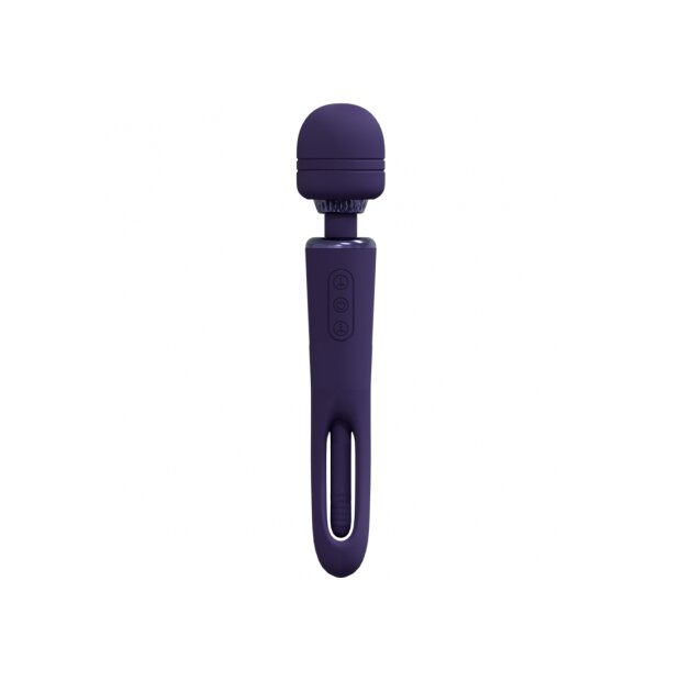 VIVE - Kiku - Rechargeable Double Ended Wand with Innovative G-Spot Flapping Stimulator - Purple