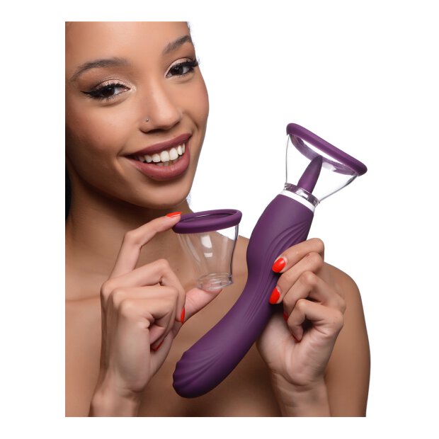 XR Brands Vibromasseur Lickgasm avec fuite + aspiration violet