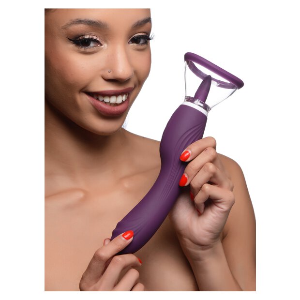 XR Brands Vibromasseur Lickgasm avec fuite + aspiration violet