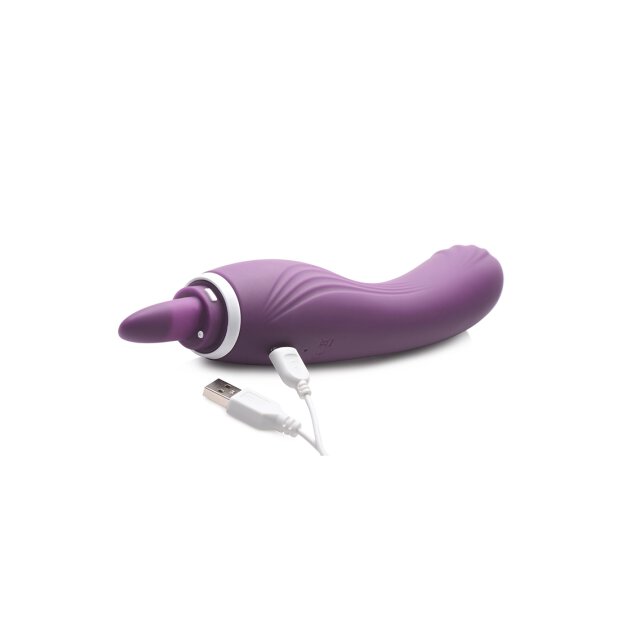 XR Brands Vibromasseur Lickgasm avec fuite + aspiration violet