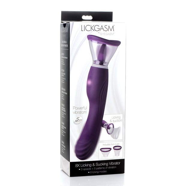 XR Brands Vibromasseur Lickgasm avec fuite + aspiration violet