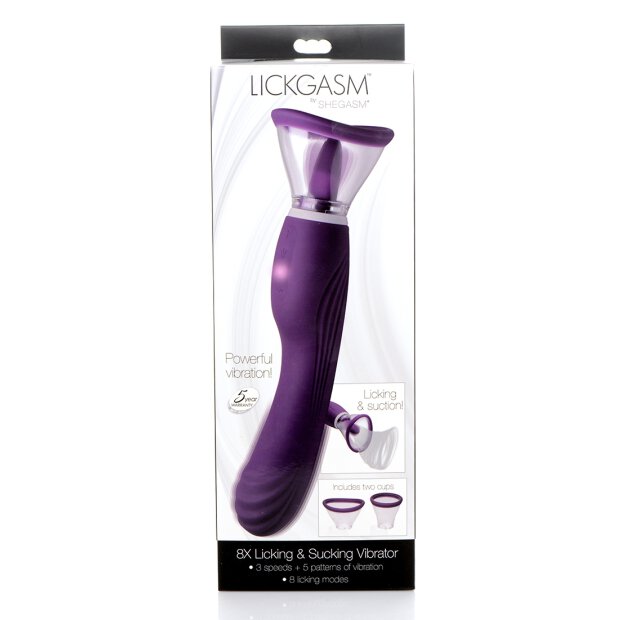 XR Brands Vibromasseur Lickgasm avec fuite + aspiration violet