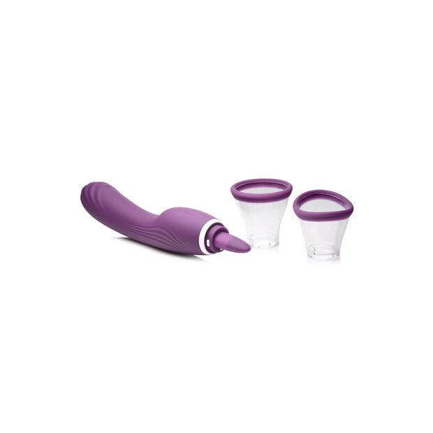 XR Brands Vibromasseur Lickgasm avec fuite + aspiration violet